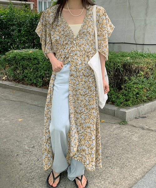 セール】フラワープリントマキシワンピジレ（ワンピース）｜Jewelobe  