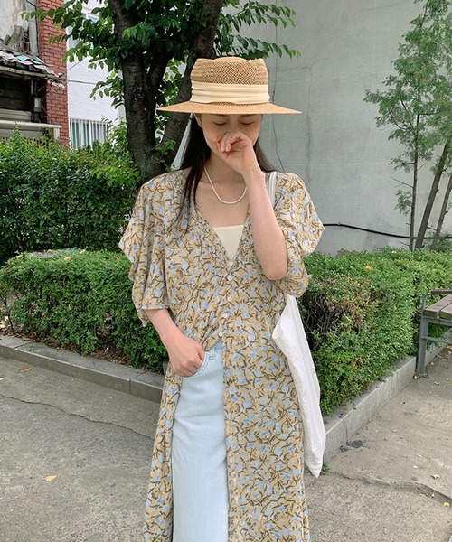 Jewelobe(ジュエローブ)の「フラワープリントマキシワンピジレ(ワンピース・レディース・ブルー/ベージュ・FREE)」の15枚目の写真