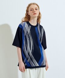 tk.TAKEO KIKUCHI | グラデカーブニットドッキングカットソー(Tシャツ/カットソー)