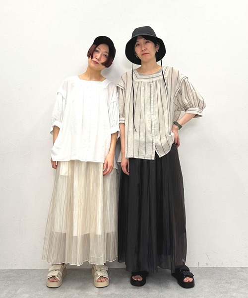 niko and...（ニコアンド）の「[MODE NORM CORE]リバーシブルチュールロングスカート（スカート・レディース・アイボリー/ネイビー/ラベンダー・MEDIUM/LARGE）」の10枚目の写真