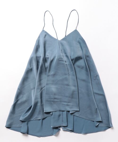STYLEBLOCK(スタイルブロック)の「サテンキャミソール(キャミソール・レディース・ブラック/ホワイト系その他/ブルー/グレイッシュベージュ・M)」の4枚目の写真