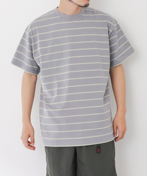 EKAL（エカル）の「ネイチャーボーダーショートスリーブTシャツ（Tシャツ/カットソー・メンズ・アイボリー/グレー/ネイビー・MEDIUM/LARGE）」の4枚目の写真