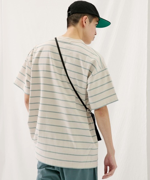 EKAL（エカル）の「ネイチャーボーダーショートスリーブTシャツ（Tシャツ/カットソー・メンズ・アイボリー/グレー/ネイビー・MEDIUM/LARGE）」の6枚目の写真