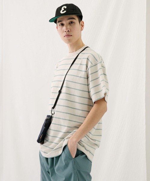 EKAL（エカル）の「ネイチャーボーダーショートスリーブTシャツ（Tシャツ/カットソー・メンズ・アイボリー/グレー/ネイビー・MEDIUM/LARGE）」の11枚目の写真