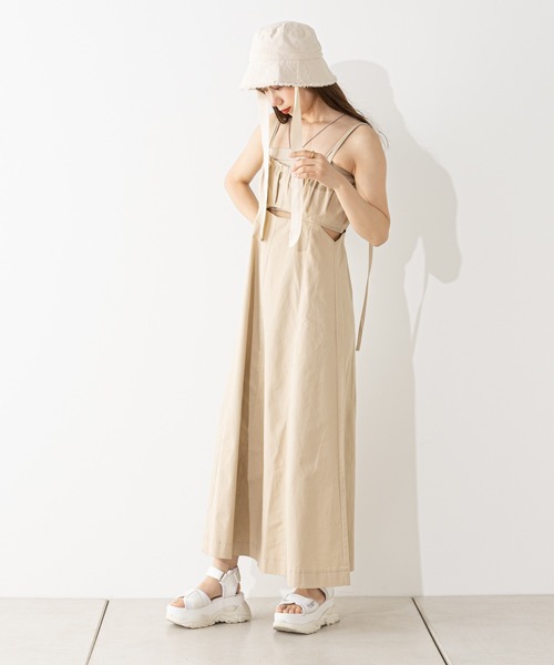 Chico(チコ)の「ヒモ付きバケットハット(ハット・レディース・ブラック/ライトベージュ・FREE)」の5枚目の写真