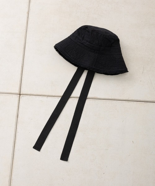 Chico(チコ)の「ヒモ付きバケットハット(ハット・レディース・ブラック/ライトベージュ・FREE)」の12枚目の写真