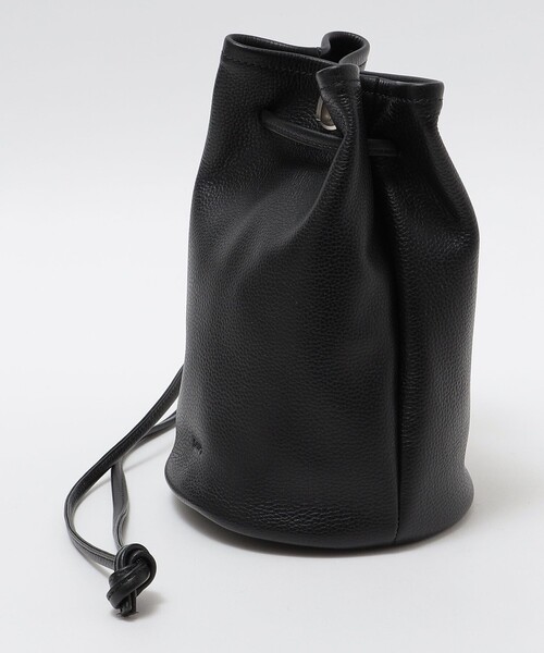 SHIPSドローストリング ショルダーバッグ　シップス　巾着　レザー　ネイビー SHIPS（シップス）の「SHIPS: ドローストリング ショルダー