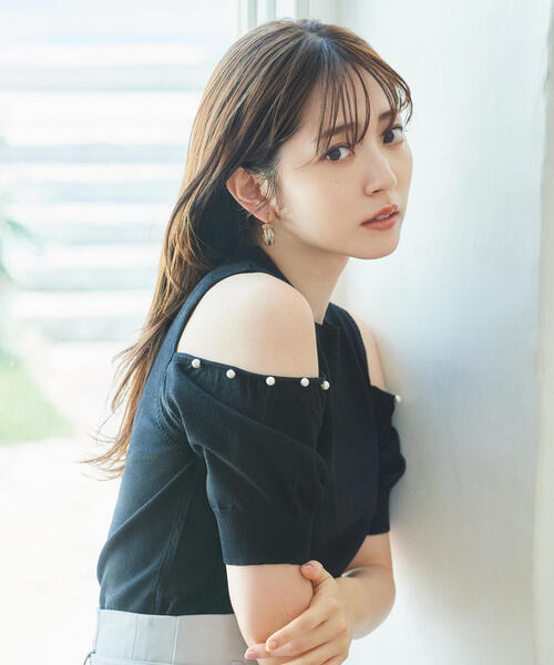 PROPORTION BODY DRESSING（プロポーションボディドレッシング）の「２ＷＡＹパールスリーブニット / 1213270500（ニット/セーター・レディース・ピンク/グレー/ブラック・FREE）」の2枚目の写真