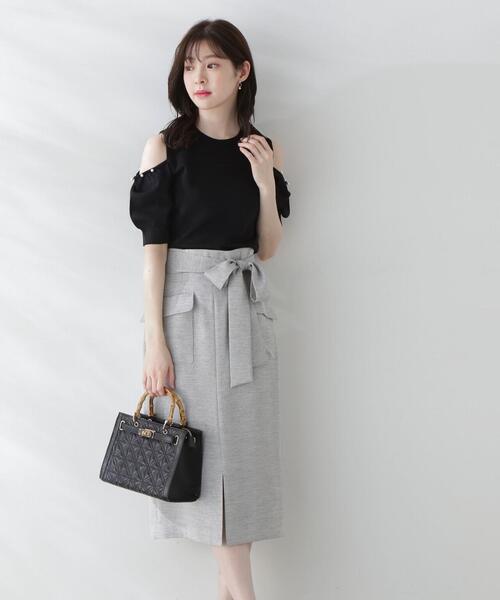 PROPORTION BODY DRESSING（プロポーションボディドレッシング）の「２ＷＡＹパールスリーブニット / 1213270500（ニット/セーター・レディース・ピンク/グレー/ブラック・FREE）」の9枚目の写真