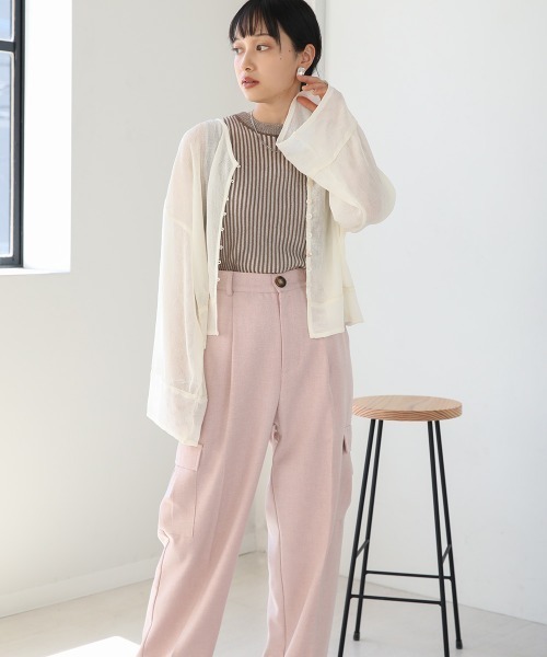 Bab（バブ）の「ストライプニットタンクトップ（タンクトップ・レディース・オレンジ/ブラウン/グリーン/ブラック・FREE）」の14枚目の写真