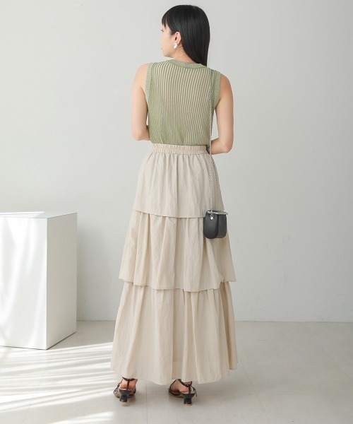 Bab（バブ）の「ストライプニットタンクトップ（タンクトップ・レディース・オレンジ/ブラウン/グリーン/ブラック・FREE）」の20枚目の写真