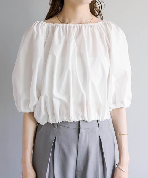 mystic（ミスティック）の「バックシャンバルーンブラウス（シャツ/ブラウス・レディース・オフホワイト/ブルー/ブラック/ピンク/ネイビー・FREE）」の17枚目の写真