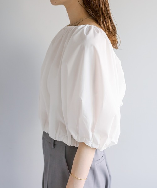 mystic（ミスティック）の「バックシャンバルーンブラウス（シャツ/ブラウス・レディース・オフホワイト/ブルー/ブラック/ピンク/ネイビー・FREE）」の18枚目の写真