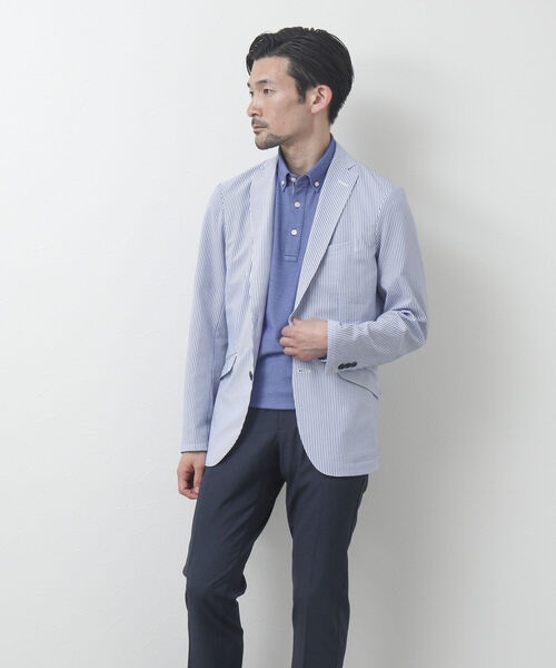 NOLLEY'S goodman(ノーリーズグッドマン)の「《セットアップ対応》DotAir / ドットエア(R) サッカーテーラードジャケット(テーラードジャケット・メンズ・ネイビー/ブルー・M/L/XL/S)」の8枚目の写真