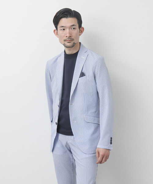 NOLLEY'S goodman(ノーリーズグッドマン)の「《セットアップ対応》DotAir / ドットエア(R) サッカーテーラードジャケット(テーラードジャケット・メンズ・ネイビー/ブルー・M/L/XL/S)」の19枚目の写真