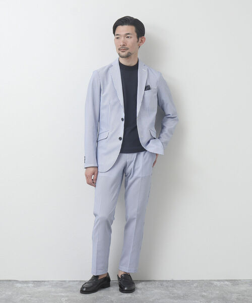 NOLLEY'S goodman(ノーリーズグッドマン)の「《セットアップ対応》DotAir / ドットエア(R) サッカーテーラードジャケット(テーラードジャケット・メンズ・ネイビー/ブルー・M/L/XL/S)」の4枚目の写真