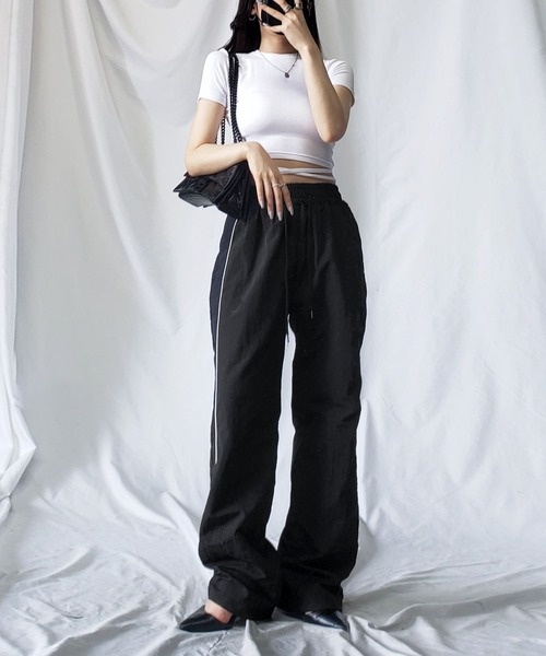 me+em select(ミームセレクト)の「【 4color 】ストラップウエストリボンショート半袖Tシャツ【 韓国製 】(Tシャツ/カットソー・レディース・イエロー/ピンク/ブラック/アイボリー・FREE)」の18枚目の写真