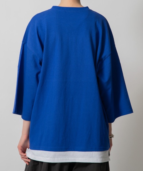 D.TT.K（ディティーティーケー）の「【ユニセックスアイテム】LAYERED T-SHIRTS ルーズフィット レイヤード Tシャツ（シャツ/ブラウス・メンズ・クリーム/ブルー/ライトブルー/ブラック・FREE）」の11枚目の写真