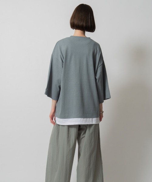 D.TT.K（ディティーティーケー）の「【ユニセックスアイテム】LAYERED T-SHIRTS ルーズフィット レイヤード Tシャツ（シャツ/ブラウス・メンズ・クリーム/ブルー/ライトブルー/ブラック・FREE）」の15枚目の写真