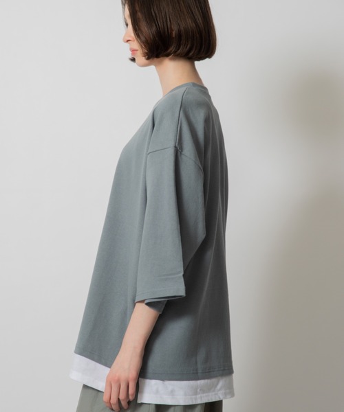 D.TT.K（ディティーティーケー）の「【ユニセックスアイテム】LAYERED T-SHIRTS ルーズフィット レイヤード Tシャツ（シャツ/ブラウス・メンズ・クリーム/ブルー/ライトブルー/ブラック・FREE）」の21枚目の写真
