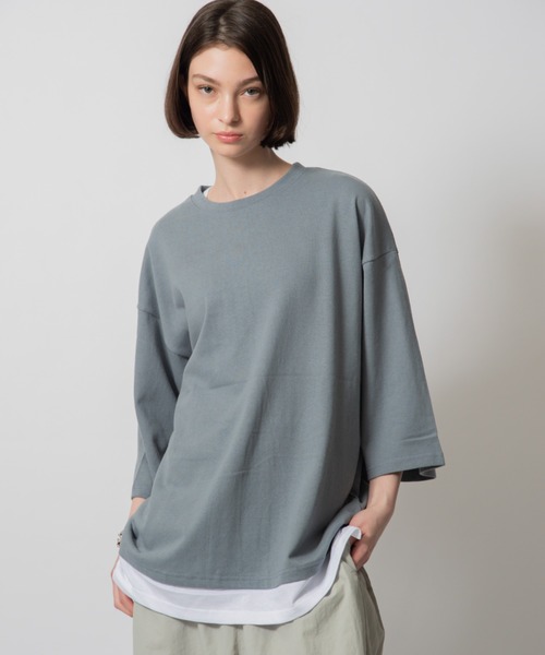 D.TT.K（ディティーティーケー）の「【ユニセックスアイテム】LAYERED T-SHIRTS ルーズフィット レイヤード Tシャツ（シャツ/ブラウス・メンズ・クリーム/ブルー/ライトブルー/ブラック・FREE）」の17枚目の写真