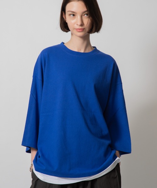 D.TT.K（ディティーティーケー）の「【ユニセックスアイテム】LAYERED T-SHIRTS ルーズフィット レイヤード Tシャツ（シャツ/ブラウス・メンズ・クリーム/ブルー/ライトブルー/ブラック・FREE）」の7枚目の写真