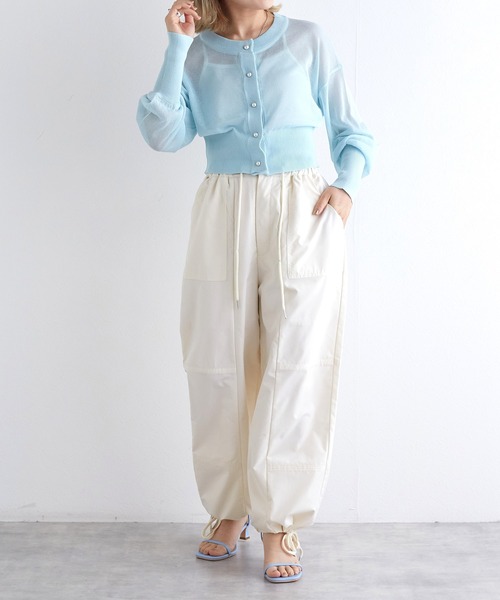 w closet（ダブルクローゼット）の「クルーネックシアーカーディガン