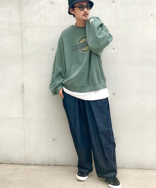 Java（ジャバ）の「《Javaジャバコラボ》こなれ感際立つ! 2way前後ピグメント加工 裏起毛プルオーバー（スウェット・メンズ・グリーン/チャコールグレー/ブルー・LARGE/MEDIUM/SMALL/X-LARGE）」の7枚目の写真