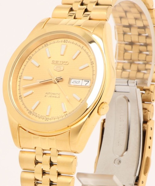 SEIKO(セイコー)の「SEIKO セイコー/ SEIKO 5 自動巻き 日本製 ラウンドフェイス 腕時計 オールゴールド 日常生活防水/ セイコーファイブ ///(アナログ腕時計・メンズ・ゴールド・FREE)」の7枚目の写真
