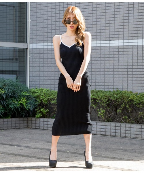 LATINA（ラティーナ）の「配色モノトーンキャミワンピース（ワンピース・レディース・ブラック×ホワイト・FREE）」の2枚目の写真