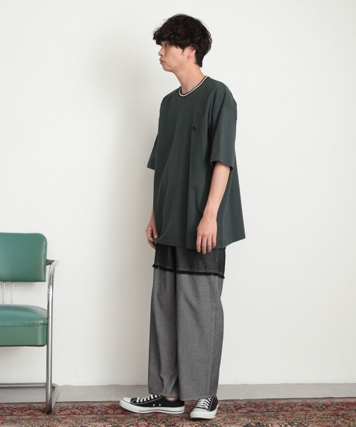 SENSE OF PLACE by URBAN RESEARCH(センスオブプレイスバイアーバンリサーチ)の「デニムフリンジシャンブレーワイドパンツ(デニムパンツ・メンズ・ブラック/ライトインディゴブルー・MEDIUM/LARGE)」の10枚目の写真