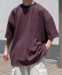 Perushu | レトロボーダーTシャツ(Tシャツ/カットソー)