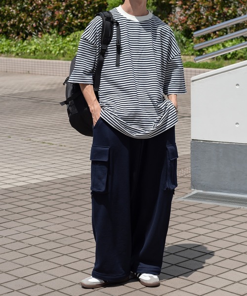 Perushu(ペルーシュ)の「レトロボーダーTシャツ(Tシャツ/カットソー・メンズ・ブラウン/オリーブ/ピンク系その他/ホワイト系その他・LARGE/MEDIUM/SMALL)」の6枚目の写真