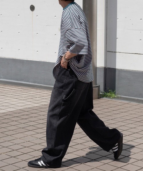 Perushu(ペルーシュ)の「レトロボーダーTシャツ(Tシャツ/カットソー・メンズ・ブラウン/オリーブ/ピンク系その他/ホワイト系その他・LARGE/MEDIUM/SMALL)」の18枚目の写真