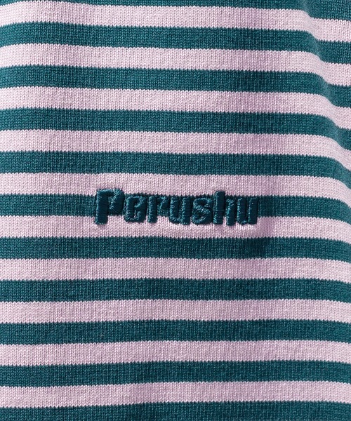 Perushu(ペルーシュ)の「レトロボーダーTシャツ(Tシャツ/カットソー・メンズ・ブラウン/オリーブ/ピンク系その他/ホワイト系その他・LARGE/MEDIUM/SMALL)」の19枚目の写真