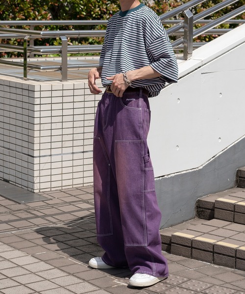 Perushu(ペルーシュ)の「レトロボーダーTシャツ(Tシャツ/カットソー・メンズ・ブラウン/オリーブ/ピンク系その他/ホワイト系その他・LARGE/MEDIUM/SMALL)」の5枚目の写真