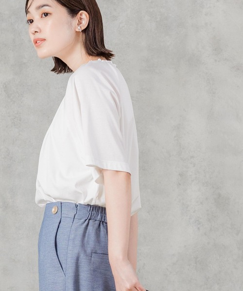 Gready Brilliant(グレディブリリアン)の「スムースギャザーカラーカットソー(Tシャツ/カットソー・レディース・オフホワイト/グリーン・38)」の18枚目の写真