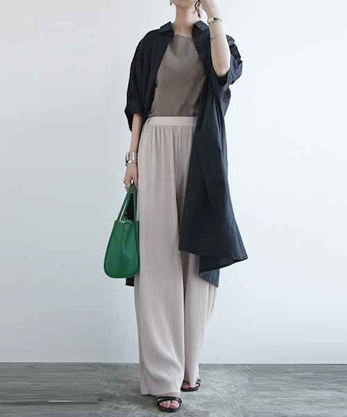 and it_(アンドイット)の「インド綿ドルマンシャツワンピース(シャツワンピース・レディース・ブルー/ブラック/ホワイト・M/L)」の11枚目の写真