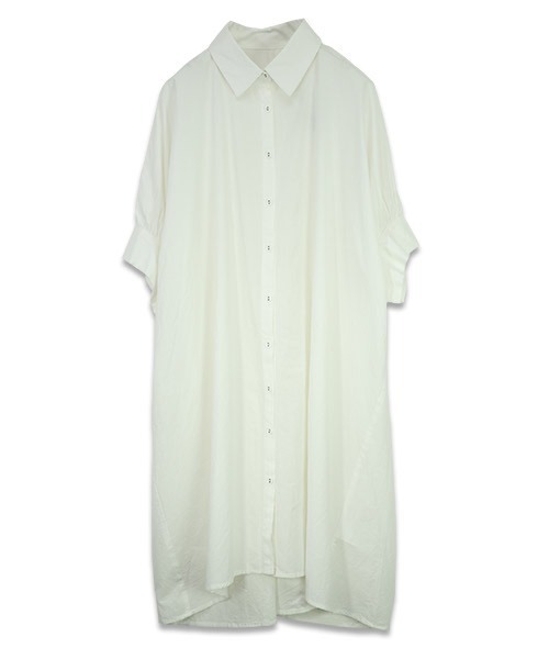 and it_(アンドイット)の「インド綿ドルマンシャツワンピース(シャツワンピース・レディース・ブルー/ブラック/ホワイト・M/L)」の14枚目の写真