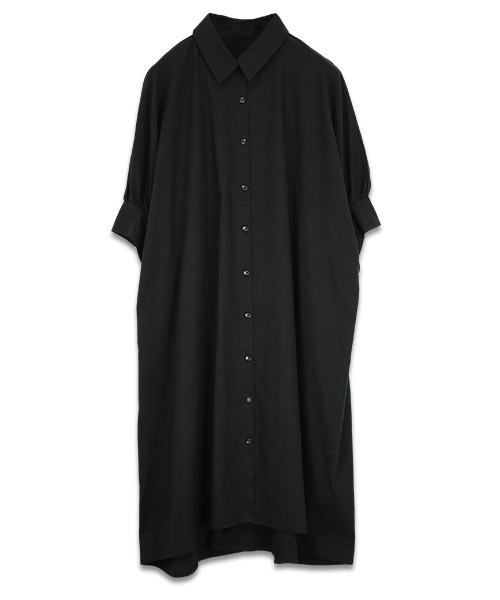 and it_(アンドイット)の「インド綿ドルマンシャツワンピース(シャツワンピース・レディース・ブルー/ブラック/ホワイト・M/L)」の18枚目の写真