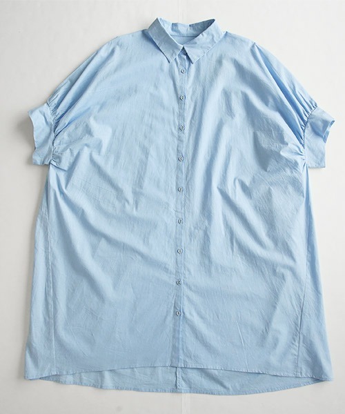 and it_(アンドイット)の「インド綿ドルマンシャツワンピース(シャツワンピース・レディース・ブルー/ブラック/ホワイト・M/L)」の20枚目の写真