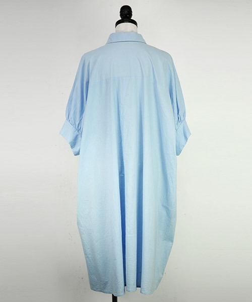 and it_(アンドイット)の「インド綿ドルマンシャツワンピース(シャツワンピース・レディース・ブルー/ブラック/ホワイト・M/L)」の16枚目の写真