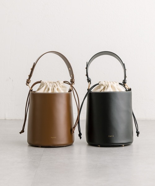 loti（ロティ）の「loti 巾着付きバケツBAG（ハンドバッグ・レディース・ブラウン/ブラック・ONE SIZE）」の7枚目の写真