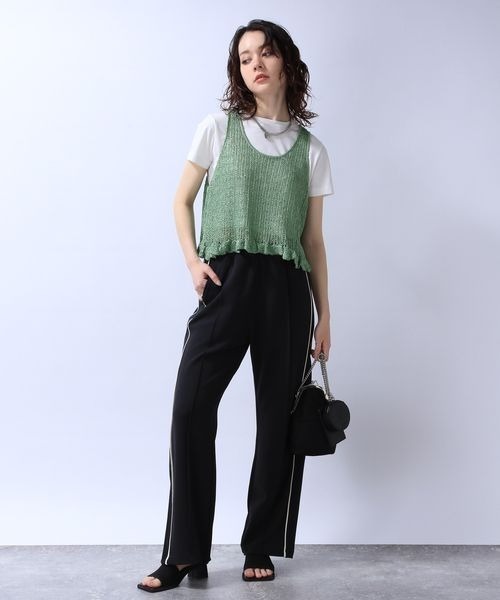 JEANASIS（ジーナシス）の「チビフリルシャイニーニットNS/964469（ベスト・レディース・グリーン/ブラック/グレー・FREE）」の15枚目の写真