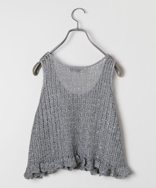 JEANASIS（ジーナシス）の「チビフリルシャイニーニットNS/964469（ベスト・レディース・グリーン/ブラック/グレー・FREE）」の21枚目の写真