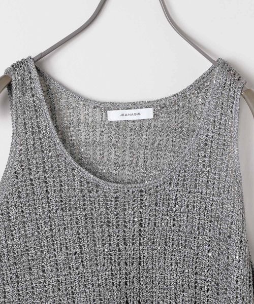 JEANASIS（ジーナシス）の「チビフリルシャイニーニットNS/964469（ベスト・レディース・グリーン/ブラック/グレー・FREE）」の22枚目の写真