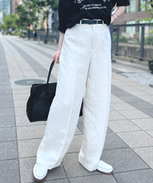 Rouge vif | ベルト付きノンタックワイドパンツ(その他パンツ)