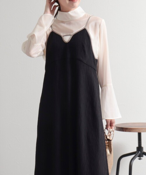 fredy emue(フレディエミュ)の「【オケージョン対応】楊柳配色パイピングキャミワンピース(ワンピース・レディース・ラベンダー/ブラック/ベージュ・38)」の17枚目の写真