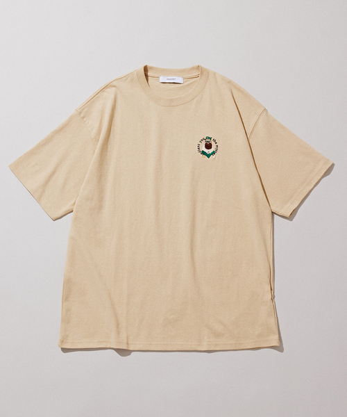 B.C STOCK（ベーセーストック）の「SMILE MOJYA刺繍半袖Tシャツ（Tシャツ/カットソー・メンズ・グリーン/ホワイト/ベージュ/ブラック系その他・LARGE/MEDIUM）」の3枚目の写真