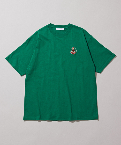 B.C STOCK（ベーセーストック）の「SMILE MOJYA刺繍半袖Tシャツ（Tシャツ/カットソー・メンズ・グリーン/ホワイト/ベージュ/ブラック系その他・LARGE/MEDIUM）」の4枚目の写真